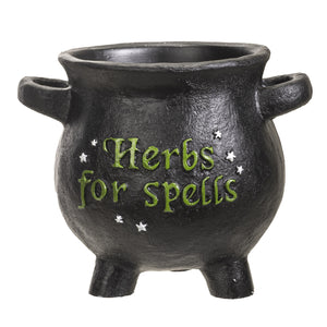 "Herbs For Spells" Mini Cauldron Planter