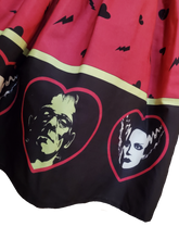 Load image into Gallery viewer, Frankenstein and his Bride Swing Skirt
