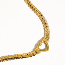 Load image into Gallery viewer, Heart Center Snake Chain Necklace
