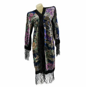 Morgana Lady of the Night Black Velvet Burnout Kimono