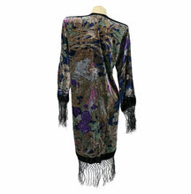 Load image into Gallery viewer, Morgana Lady of the Night Black Velvet Burnout Kimono
