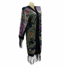 Load image into Gallery viewer, Morgana Lady of the Night Black Velvet Burnout Kimono
