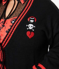 Load image into Gallery viewer, Emily the Strange Black and Red Long Cardigan
