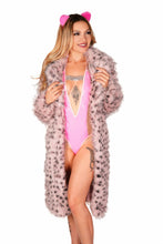 Load image into Gallery viewer, Pink and Black Leopard Faux Fur Jacket
