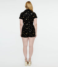 Load image into Gallery viewer, Black &amp; Gold Moon Print Mia Romper
