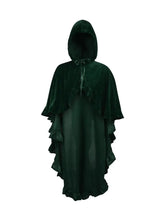 Load image into Gallery viewer, Emerald Hooded Ruffle Cape
