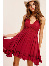 Load image into Gallery viewer, Ruby Crochet Lace Trim Sleeveless Bralette Mini Dress
