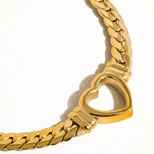 Load image into Gallery viewer, Heart Center Snake Chain Necklace
