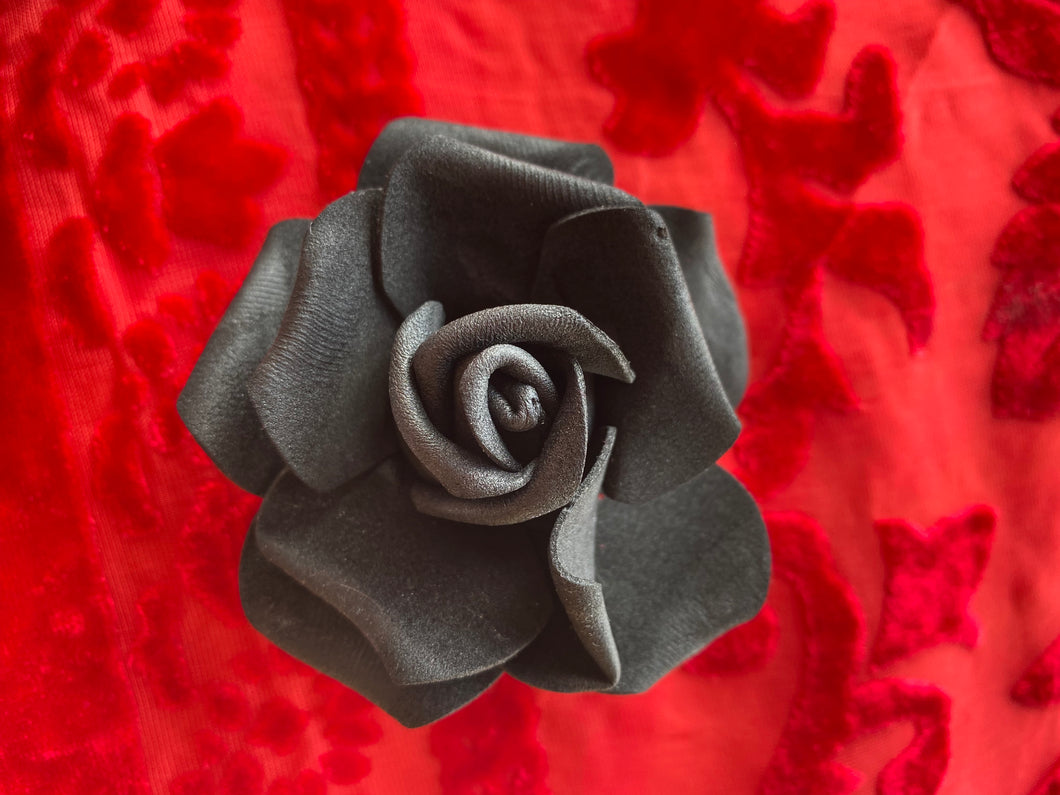 Black Rose Hair Clip