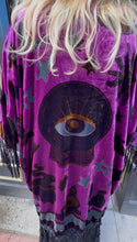 Load image into Gallery viewer, Mystical Icons Velvet Burnout Fringe Kimono
