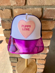 Puppy Love Candy Heart Trucker Hat