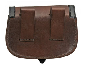 Brown and Black Trim Medieval Belt Bag