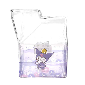 Kuromi Kawaii Glass Milk Carton Cup