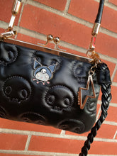 Load image into Gallery viewer, Kuromi Quilted Kisslock 2-Way Shoulder Purse
