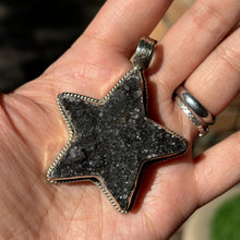 Load image into Gallery viewer, Deep Purple Druzy Star Statement Pendant
