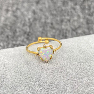 Lucky White Opal Adjustable Ring- More Styles Available!