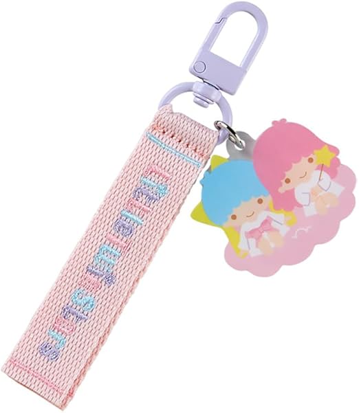 Little Twin Stars Embroidered Tag Keychain