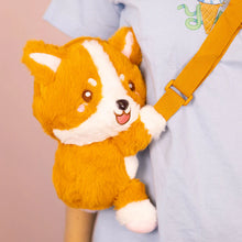 Load image into Gallery viewer, Happy Corgi Plush Crossbody Mini Purse
