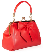 Load image into Gallery viewer, Red Lockwood Bow Kisslock Purse
