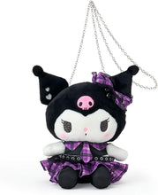 Load image into Gallery viewer, Kuromi Sweet Rock n' Check Gingham Plush Shoulder Purse
