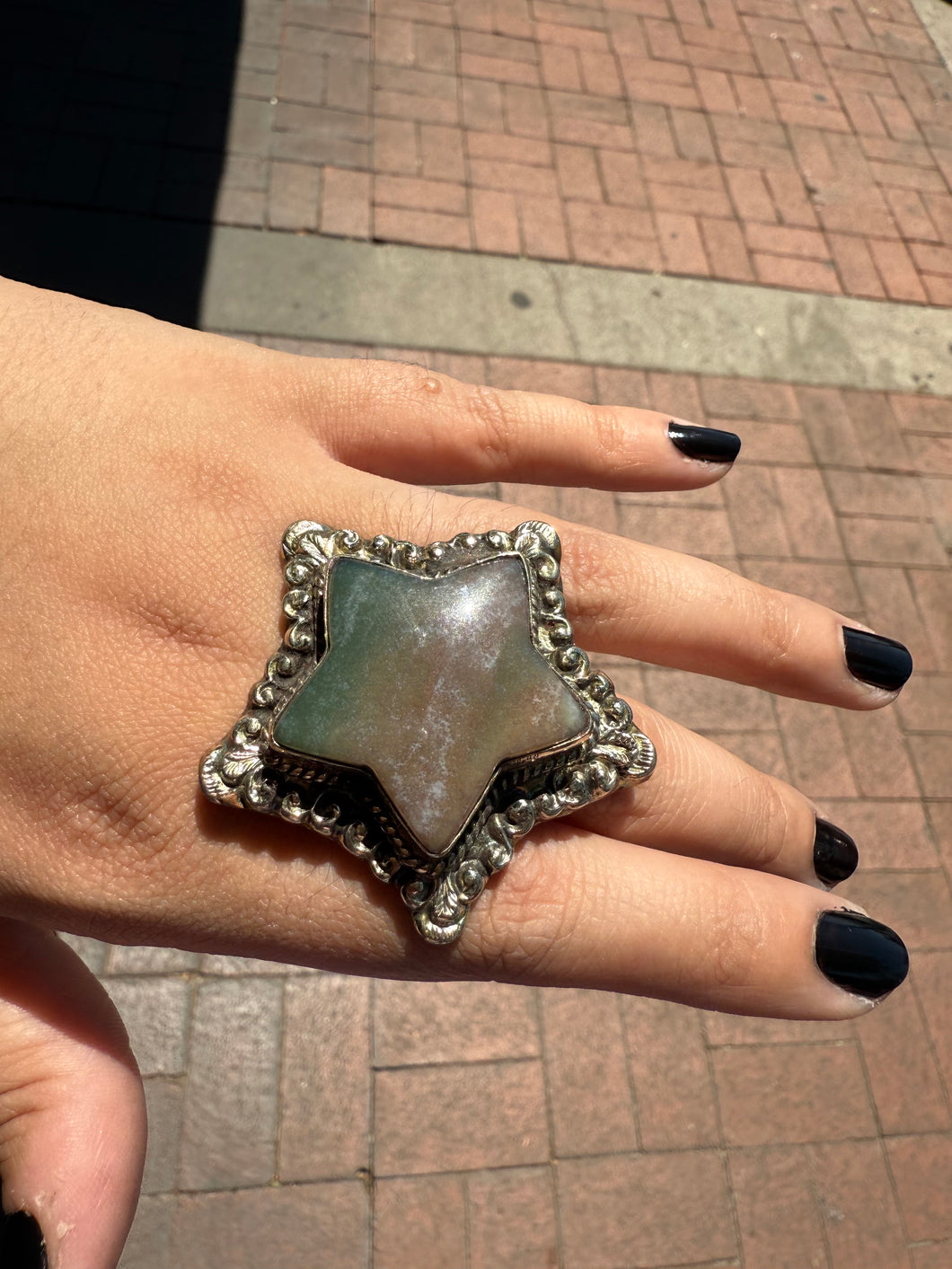 Agate Star Statement Ring