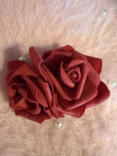 Load image into Gallery viewer, Burgundy Twin Rose Hair Clip
