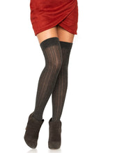 Load image into Gallery viewer, Gray Rib Knit Over the Knee Socks
