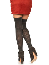 Load image into Gallery viewer, Gray Rib Knit Over the Knee Socks
