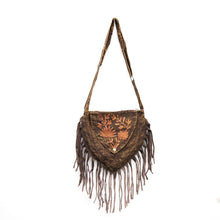 Load image into Gallery viewer, Brown Stonewashed Crossbody Fringe Purse
