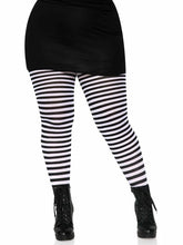 Load image into Gallery viewer, Black and White Striped Tights
