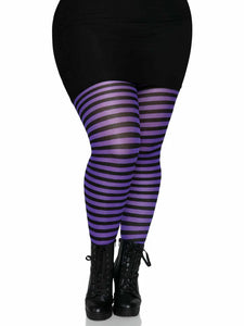 Black and Purple Striped Tights