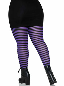 Black and Purple Striped Tights