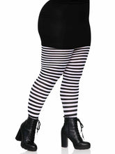 Load image into Gallery viewer, Black and White Striped Tights
