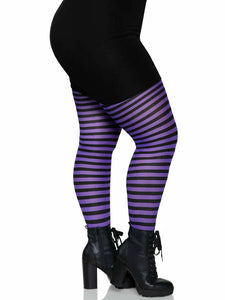 Black and Purple Striped Tights