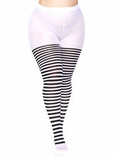 Load image into Gallery viewer, Black and White Striped Tights
