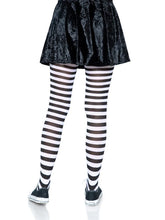 Load image into Gallery viewer, Black and White Striped Tights
