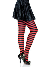 Load image into Gallery viewer, Black and Red Striped Tights
