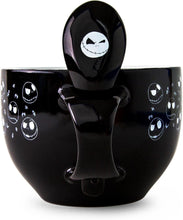 Load image into Gallery viewer, Nightmare Before Christmas Jack Skellington Crossbones Soup Mug with Spoon
