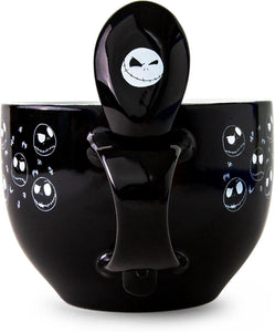 Nightmare Before Christmas Jack Skellington Crossbones Soup Mug with Spoon