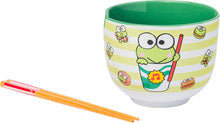 Load image into Gallery viewer, Keroppi Food Icons Ramen Bowl with Chopsticks
