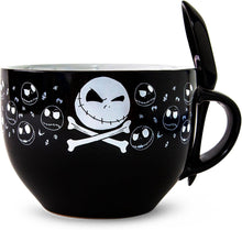 Load image into Gallery viewer, Nightmare Before Christmas Jack Skellington Crossbones Soup Mug with Spoon
