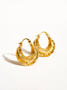 Gold Swirl Hoop Earrings