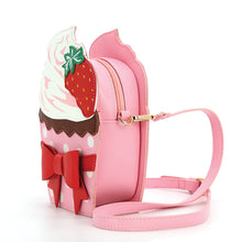 Load image into Gallery viewer, Strawberry Cupcake Crossbody Purse
