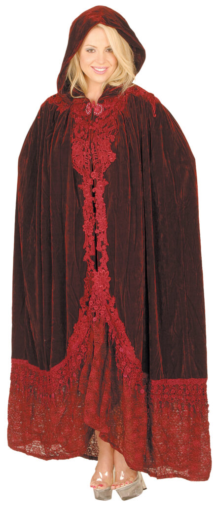 Burgundy Victorian Lace Cape