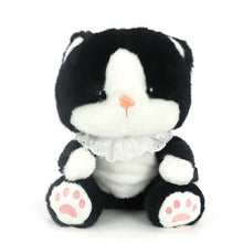 Load image into Gallery viewer, Lace Collared Tuxedo Cat Plush Backpack
