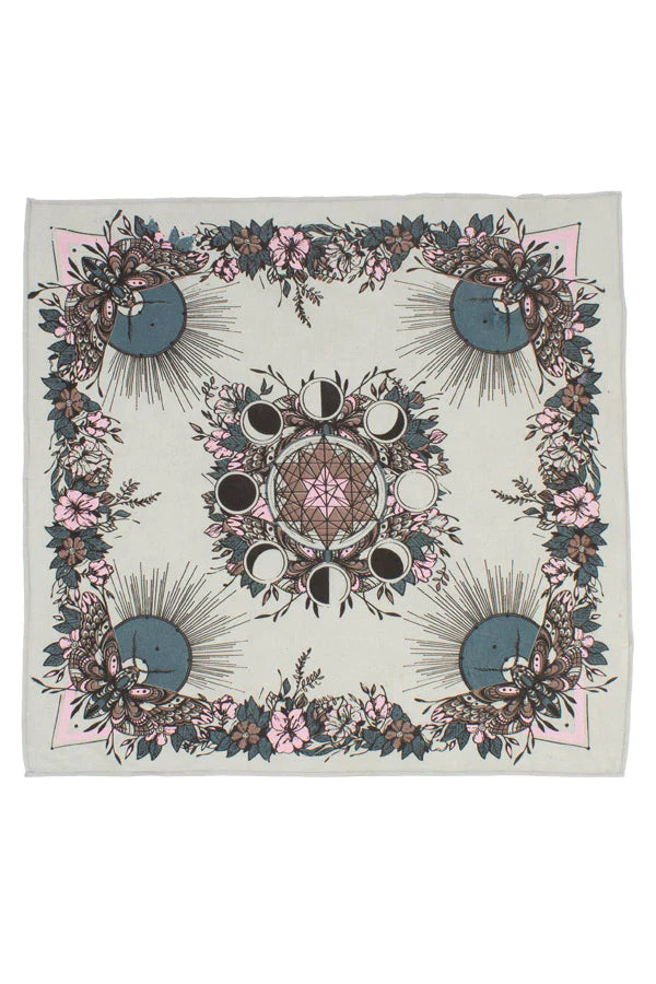 Periwinkle Moon Phase Moth Bandana