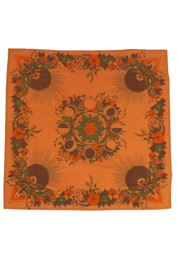 Rust Moon Phase Moth Bandana