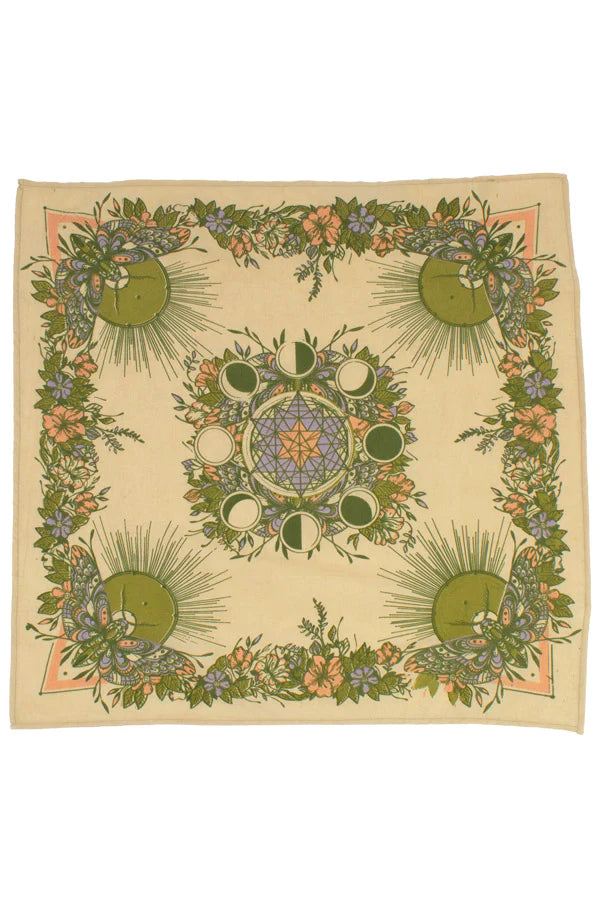 Olive Moon Phase Moth Bandana