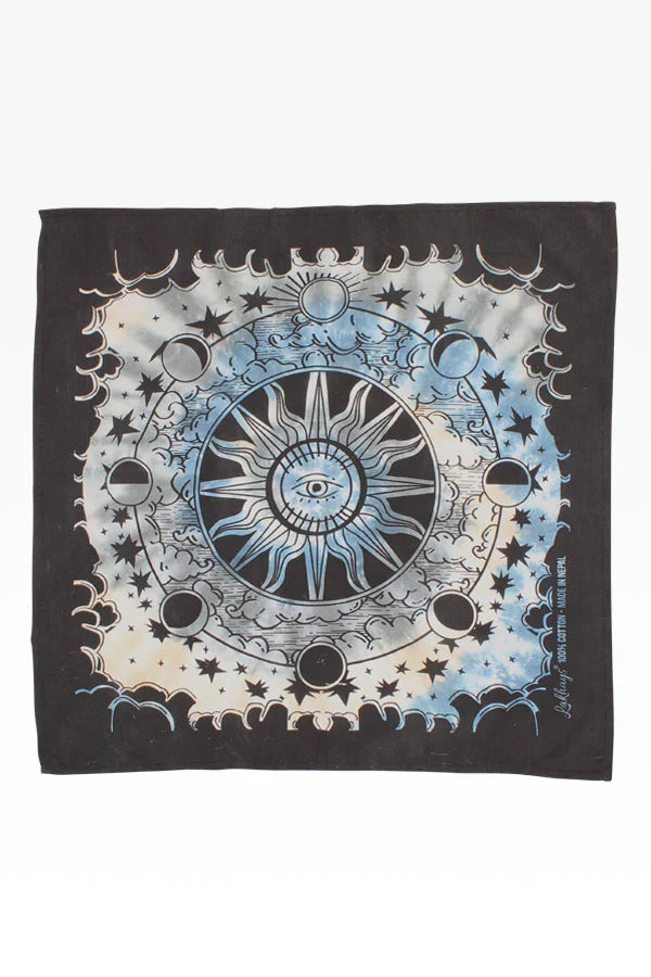 Blue and Pink Celestial Eye Tie Dye Bandana