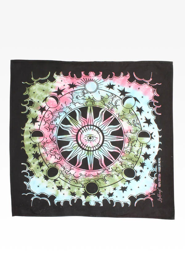 Pink and Green Celestial Eye Tie Dye Bandana